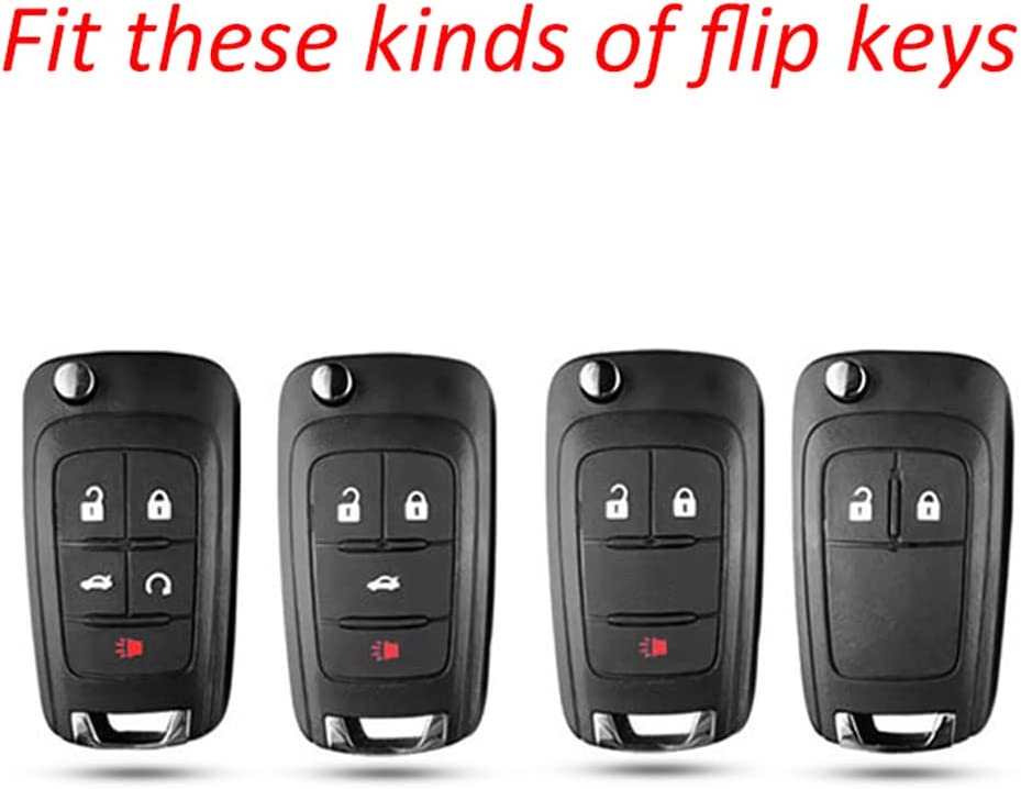 Chevy Key Fob Cover, Premium TPU Full Protection Key Fob Case for Chevrolet Equinox Camaro Cruze Malibu Sonic Buick Terrain - Delicate Leather