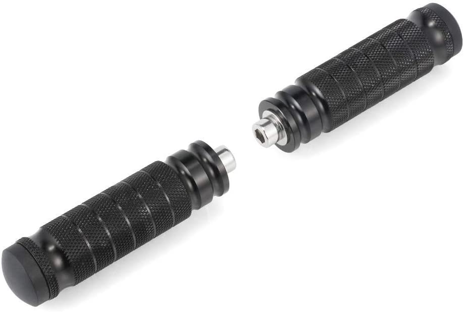 8mm CNC Motorcycle Knurled Foot pegs Front Footpeg Anti-Skid Rearsets Footrest Passenger Pedal Universal - Delicate Leather