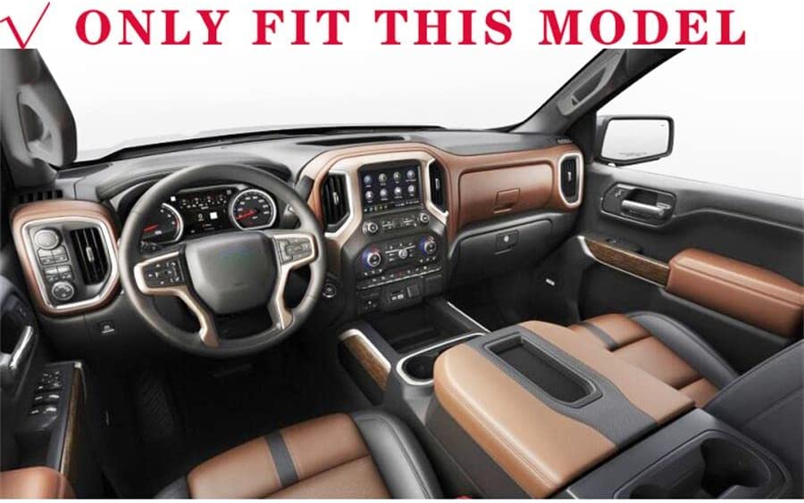 Silverado 1500 2500 3500 2019 2020 2021 Rear Armrest Chrome Cup Holder Frame Cover Trim 1pcs - Delicate Leather