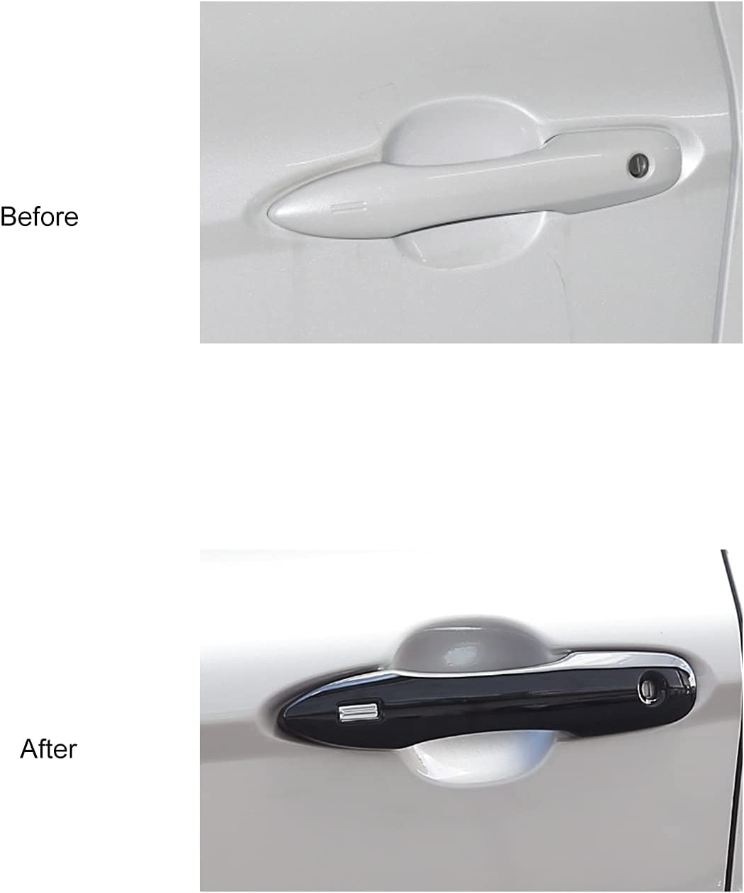 Door Handle Covers Car Exterior Grab Handles Protection Shell for Camry 2018-2022, 2019-2022 Corolla, 2019-2022 Avalon with Two Smart Entry Buttons - Delicate Leather