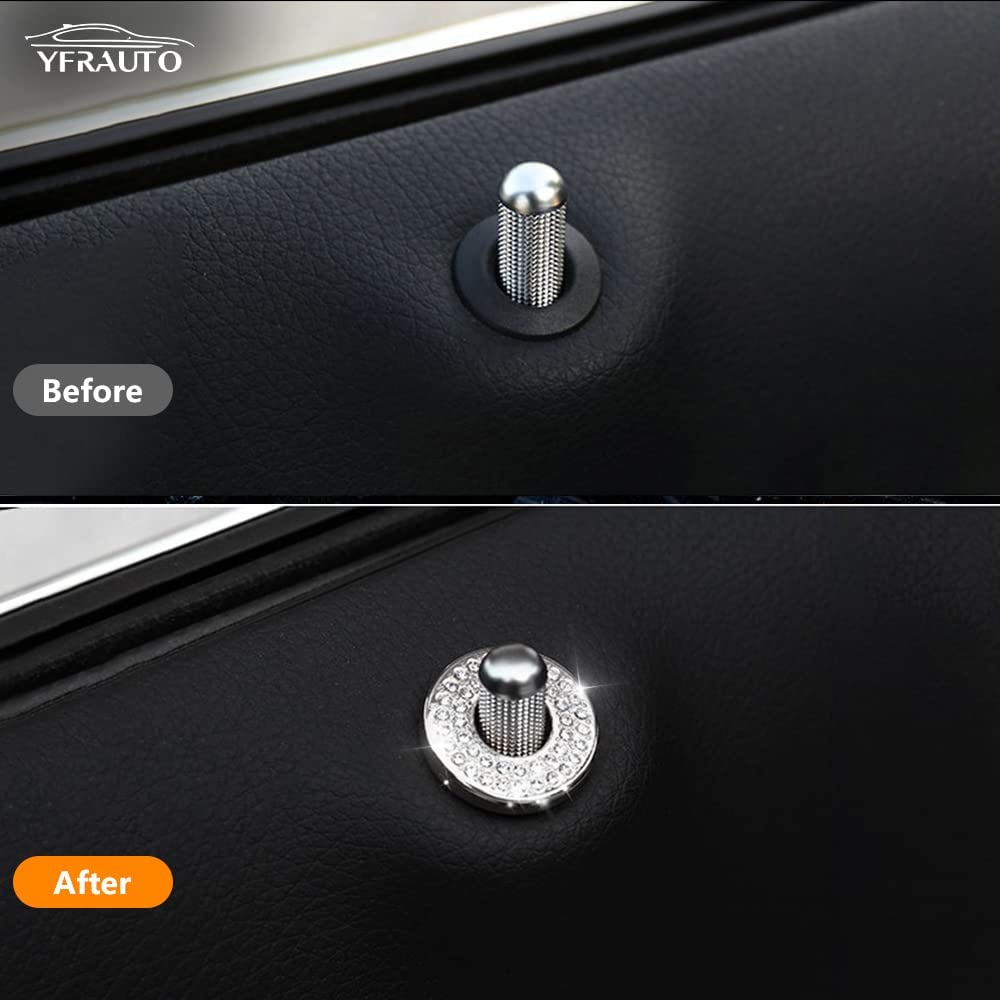 Interior Accessories for 2018 2019 2020 2021 Chevrolet Equinox Crystal Door lock covers 2pc - Delicate Leather