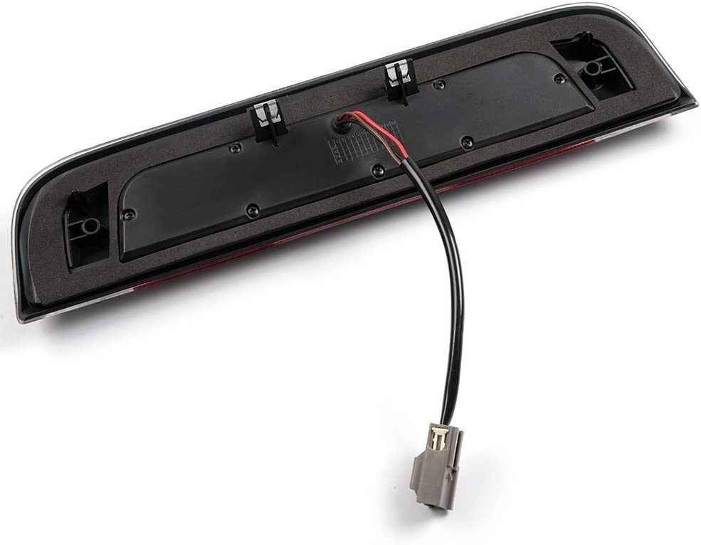 LED 3rd Brake Light, Compatible with 14-18 Silverado 1500 2500HD 3500 3500HD/14-18 GMC Sierra 1500 2500HD Third Brake Stop Lamp Light Clear&Red Lens Black Housing - Delicate Leather
