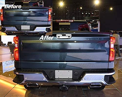 Silverado 1500 Accessories 2019-2020 2021 Exterior ABS Chrome Rear Tail Gate Tailgate Door Handle Cover Trim 1pcs - Delicate Leather