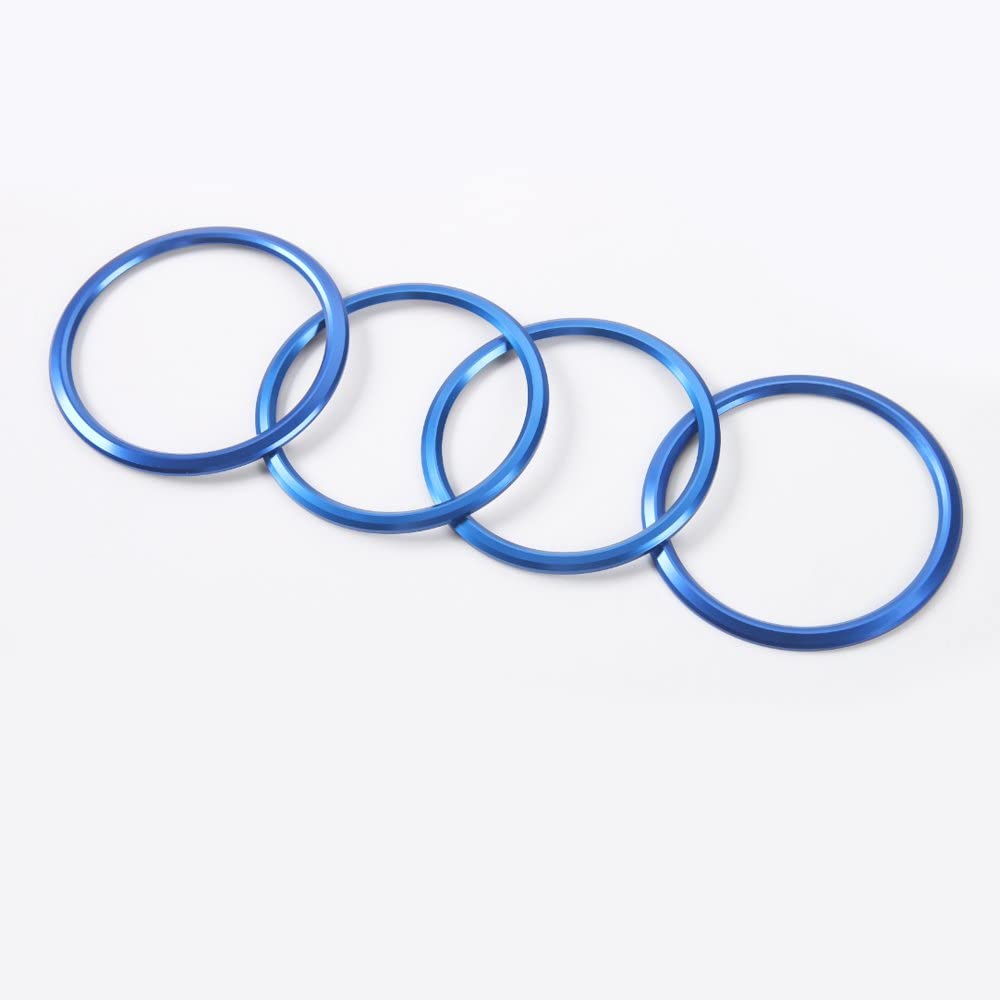4pcs Blue Air Conditioning Air Outlet Vent Cover Ring Decor Sticker Compatible with Camaro 2017+ - Delicate Leather