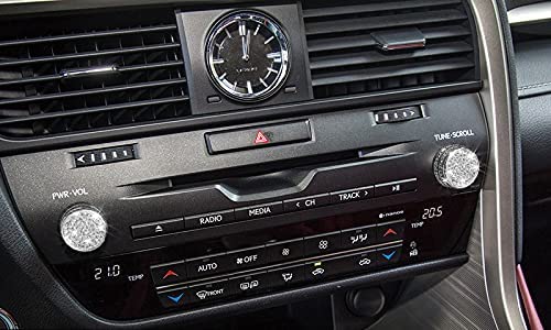 Bling Crystal Diamond Interior Multimedia Volume Audio knobs Accessory Compatible for GS:2015-2020, RX:2015-2021 - Delicate Leather