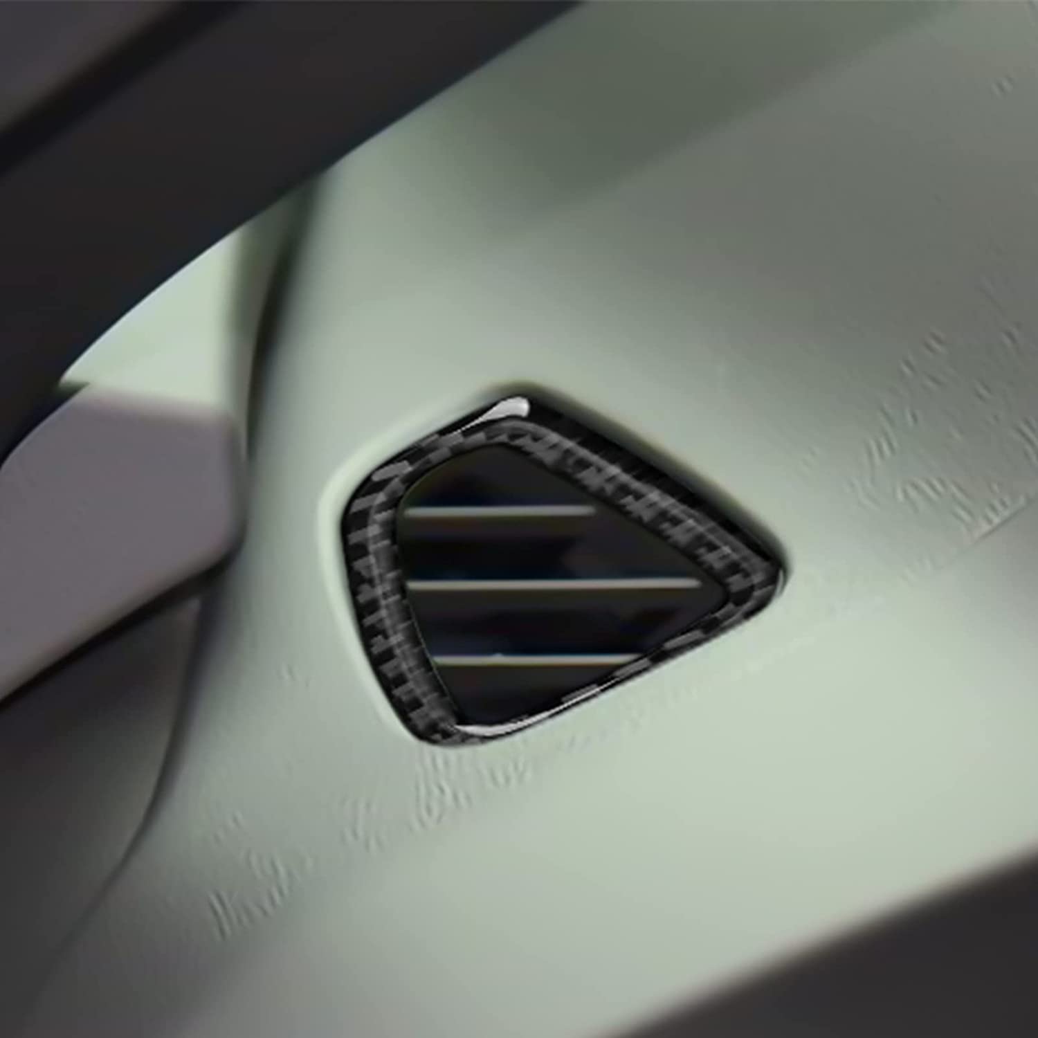 Car Air Conditioner Outlet Sticker Decal Carbon Fiber Interior Trim Cover - Delicate Leather