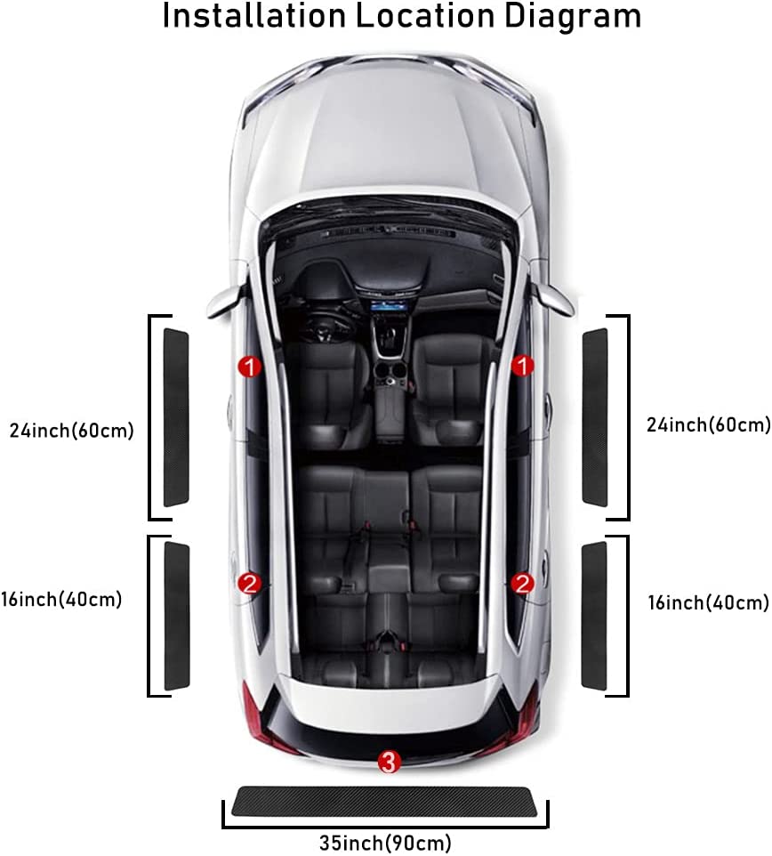 5PCS for Mitsubishi Door Sill Plate Protectors, Self-Adhesive Carbon Fiber Vinyl Reflective Front/Rear Door Sill Scuff Plate Guard, Welcome Pedal Protector Cover - Delicate Leather