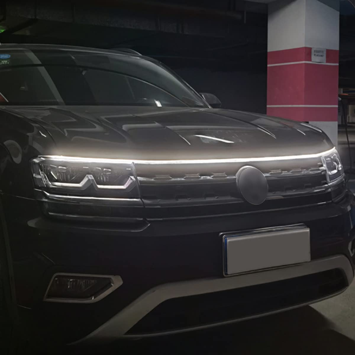 Car Hood LED Strip Lights, 59 Inch Flexible Headlights Waterproof Exterior Car Led Light Daytime Running Light Strips Hood Light for Car, Truck - Delicate Leather