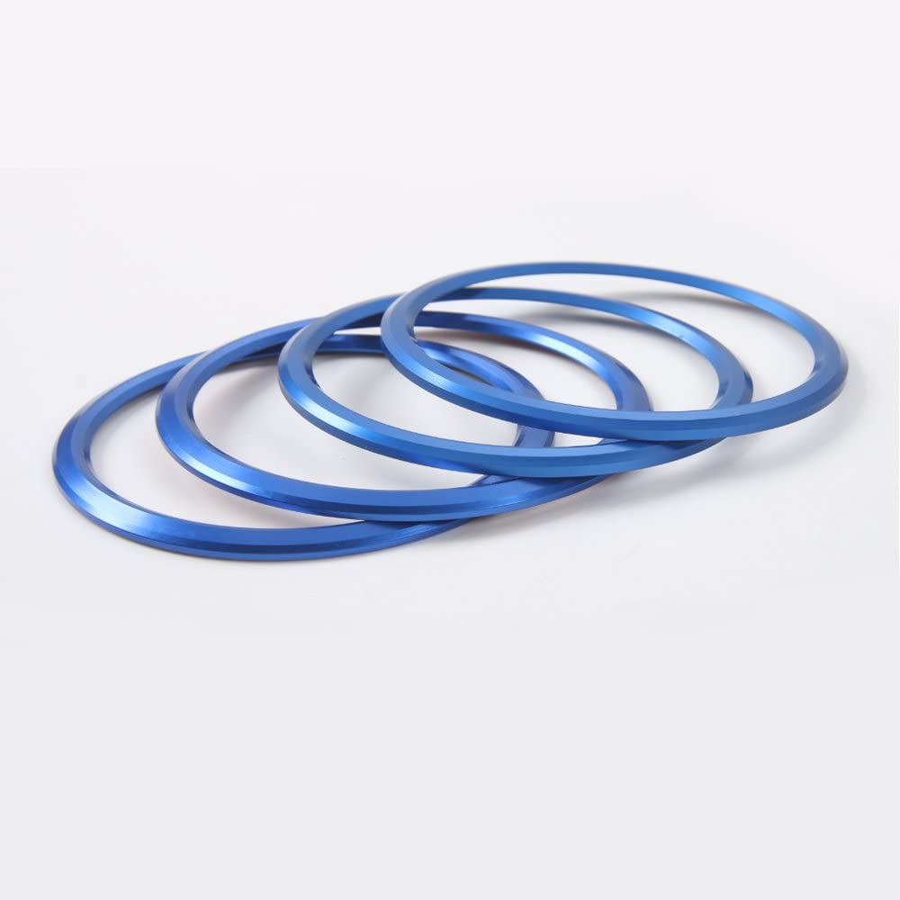 4pcs Blue Air Conditioning Air Outlet Vent Cover Ring Decor Sticker Compatible with Camaro 2017+ - Delicate Leather