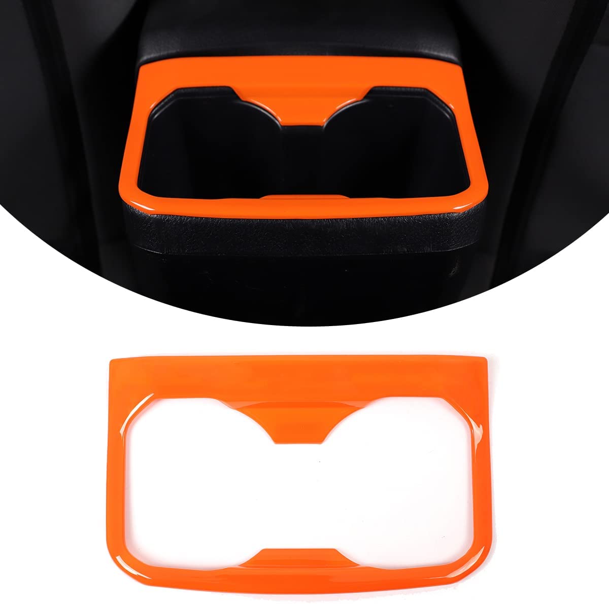 Car ABS Inner Look Interior Rear Seat Armrest Cup Holder Cover Trim Stickers - Delicate Leather