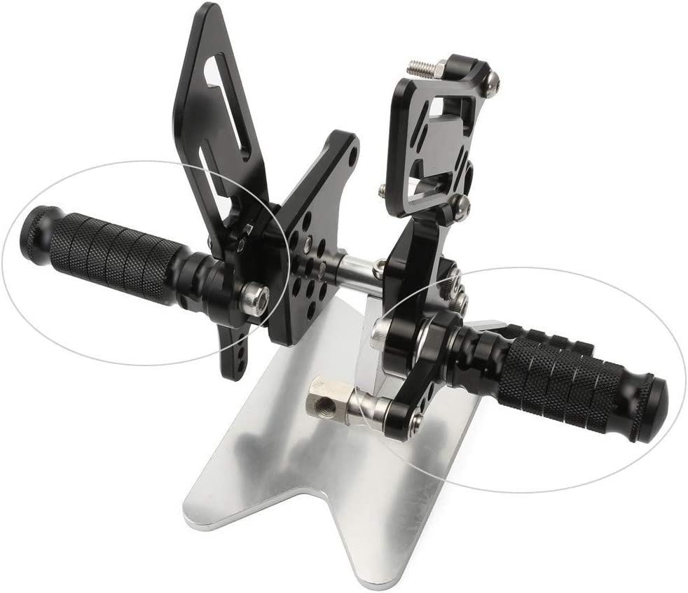 8mm CNC Motorcycle Knurled Foot pegs Front Footpeg Anti-Skid Rearsets Footrest Passenger Pedal Universal - Delicate Leather