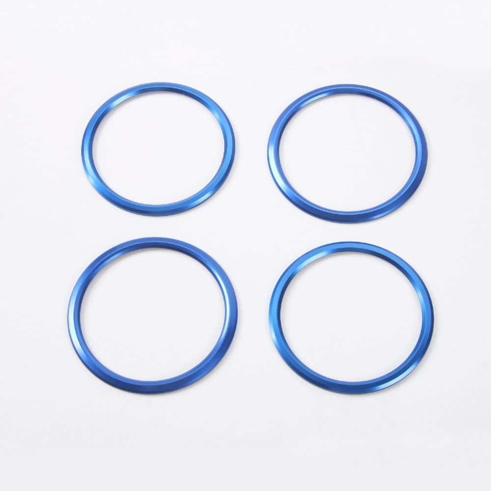 4pcs Blue Air Conditioning Air Outlet Vent Cover Ring Decor Sticker Compatible with Camaro 2017+ - Delicate Leather