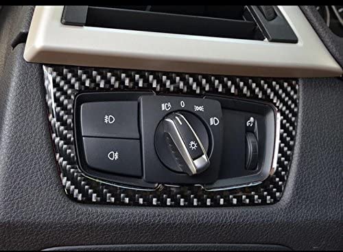 Headlight Switch Button Frame Cover Trim, Real Carbon Fiber, Compatible with 3 Series F30 F31 2012-2018, GT F34 2014-2018, 4 Series F32 F33 F36 2014-2018 (2.24"x2.83")