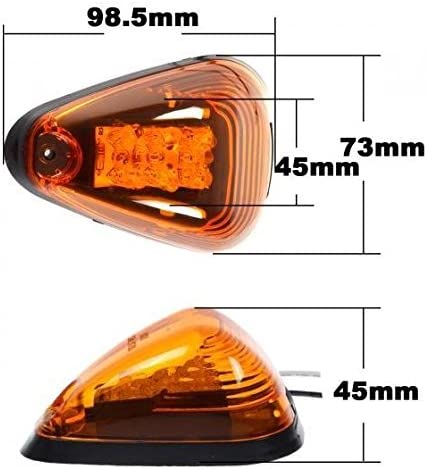 5Pcs Cab Marker Light Smoke Cover Red LED, Cab Roof Running Light, Top Marker Light Compatible with 1999-2016 Ford F150 F250 F350 F450 F550 F650 F750 E150 E250 E350 E450 Super Duty Pickup Trucks - Delicate Leather