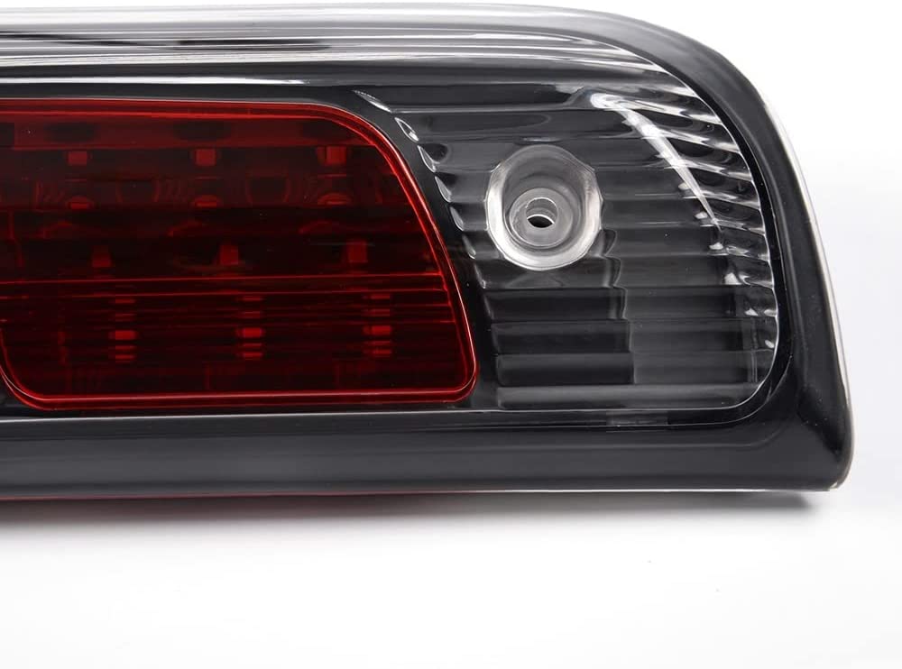 LED 3rd Brake Light, Compatible with 14-18 Silverado 1500 2500HD 3500 3500HD/14-18 GMC Sierra 1500 2500HD Third Brake Stop Lamp Light Clear&Red Lens Black Housing - Delicate Leather
