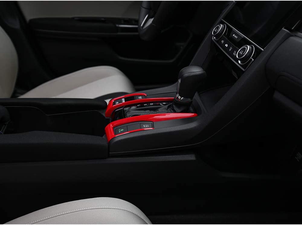 10th Gen Civic Gear Box Trims CVT Automatic Transmission Shift Boots Panel Stickers Compatible with Honda Civic Sedan Hatchback Coupe 2021 2020 2019 2018 2017 2016 - Delicate Leather