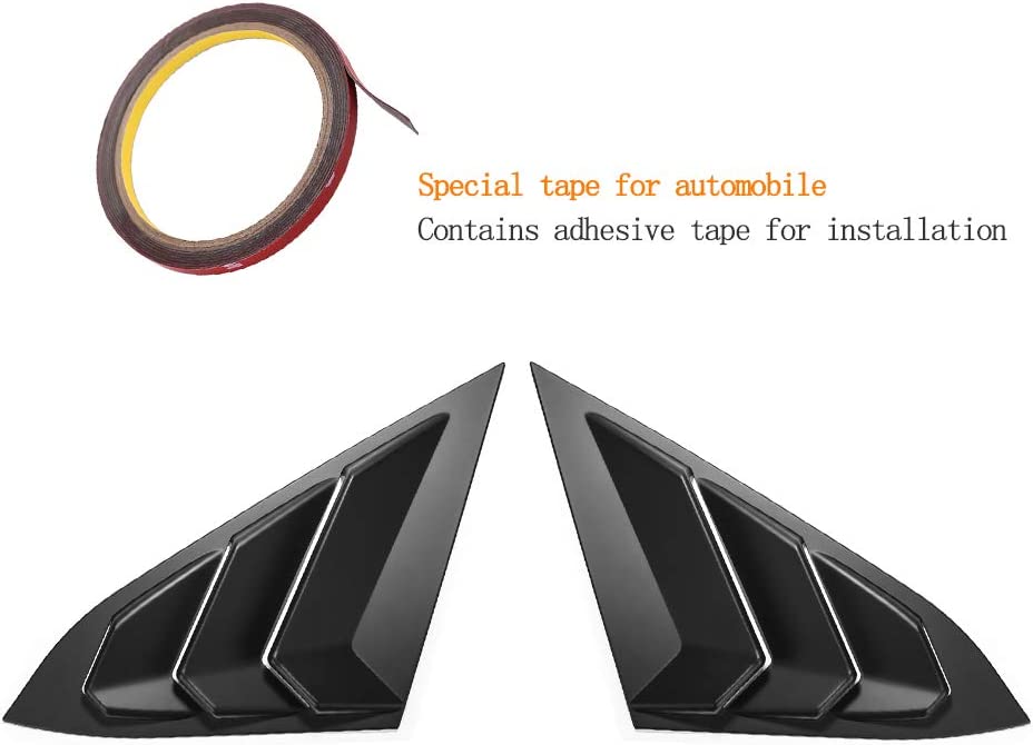 10th Gen Civic Rear Side Window Louvers Racing Style Triangular Window Glass Blinds Compatible with Civic Sedan 2021 2020 2019 2018 2017 2016 - Delicate Leather