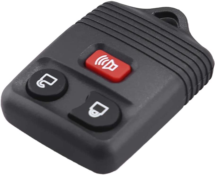 Car Key Fob Remote Case for Ford F150 F-150 F250 F-250 F350 E350 Super Duty Edge Excursion Escape Explorer Lincoln Mazda Mercury Keyless Entry Remote Starter Control Shell (3 Buttons, 2 Pack) - Delicate Leather