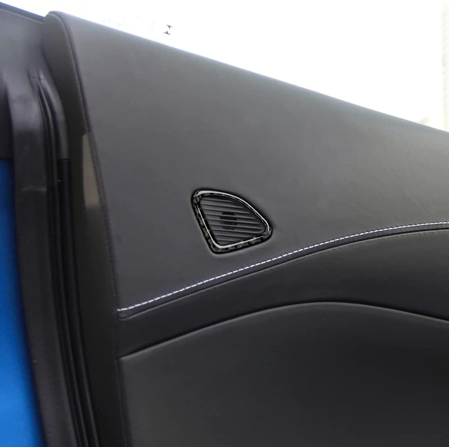 Car Window Lift Trim Switch Panel Decorations Sticker Decal Carbon Fiber Interior Trim Cover for C7 2014 2015 2016 2017 2018 2019 Accessories - Delicate Leather