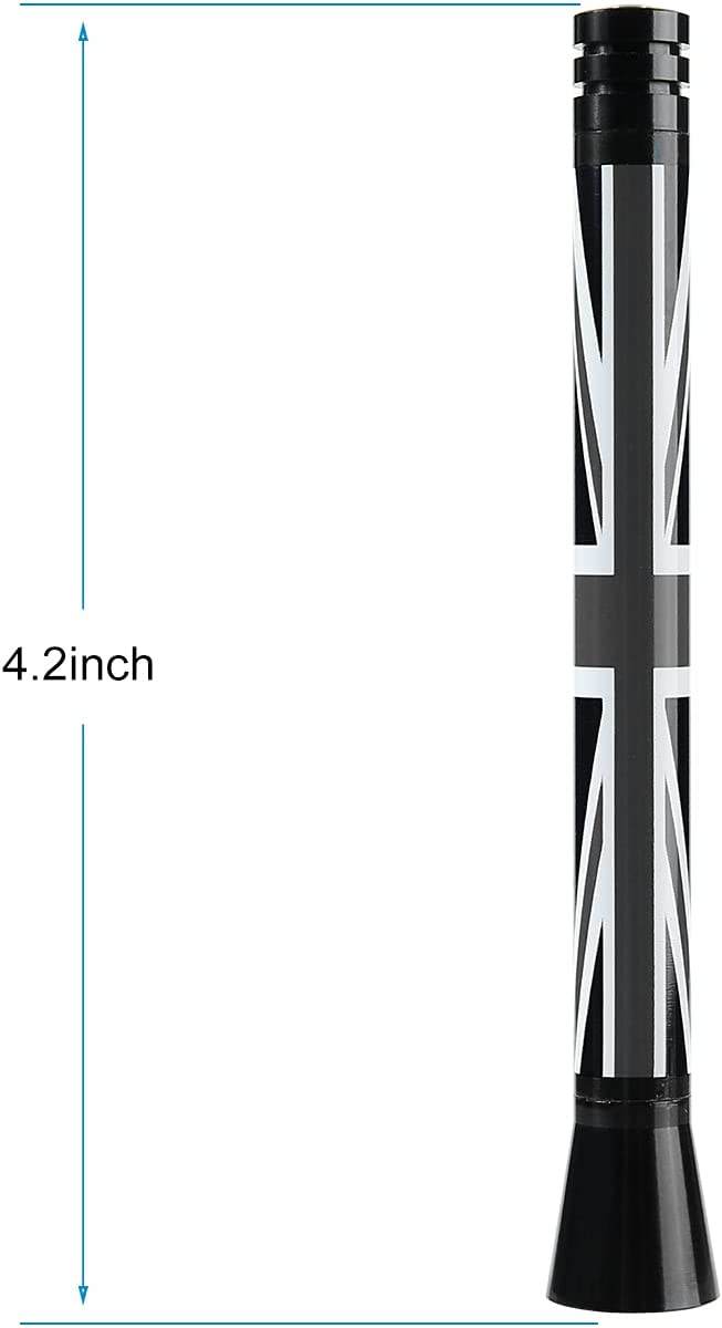 Antenna 4.2 Inch Union Jack UK Flag Short Antenna Compatible with Cooper All Models Cooper S JCW Hardtop 2/4 Door Convertible Countryman Clubman Roadster Peaceman - Delicate Leather