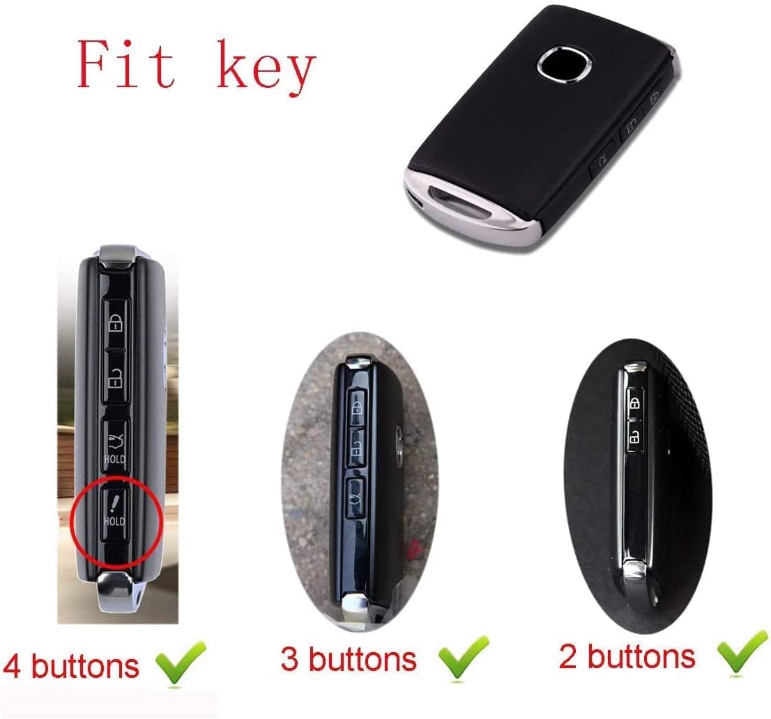Mazda Key Fob Cover 360 Degree Full Protection Key Case Key Shell Compatible with 2019 2020 2021 Mazda 3, Mazda 3 Hatchback, 2020 2021 Mazda CX-5, CX-30, CX-9-Blue - Delicate Leather