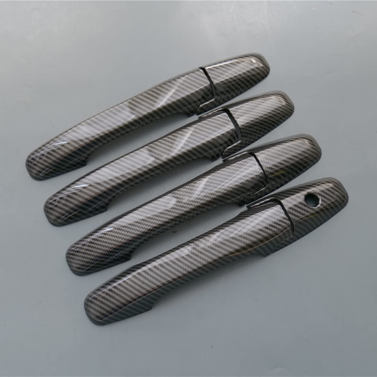 1 Set Sport Carbon Fiber Style Door Handle Cover Trim Compatible with Civic 2006-2011 Pilot 2009-2015 - Delicate Leather