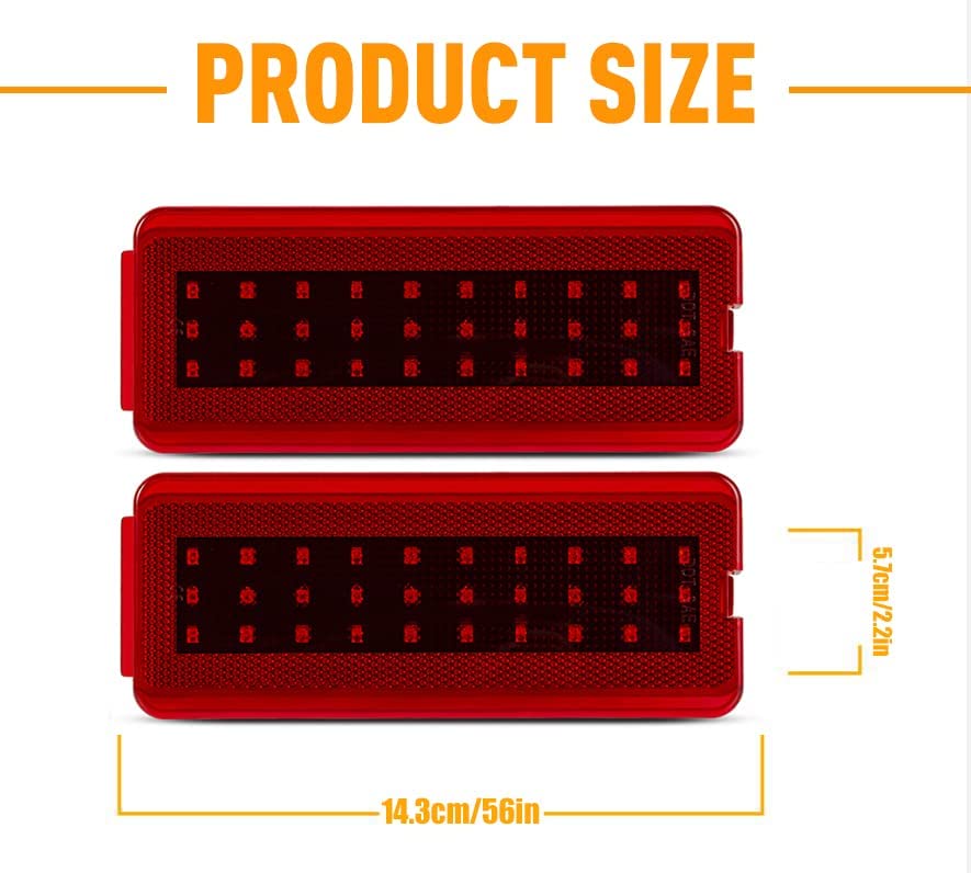 LED Interior Door Reflector Panel Courtesy light Door Light Warning Light Lamp Assembly Compatible with F250 F350 F450 F550 Super Duty 1999-2007& 2000-2005 Excursion),F81Z-2523820-AA,Red - Delicate Leather