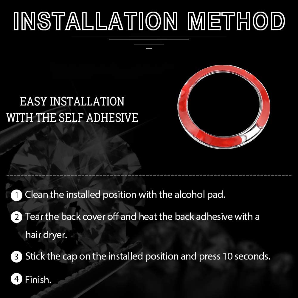 Car Interior Bling Accessories for 3 6 CX-3 CX-5 CX-9 MX-5 Miata Ignition Ring Push Start Stop Engine Decals Stickers Caps Covers Parts Decoration Men Women Zinc Alloy Crystal Silver - Delicate Leather