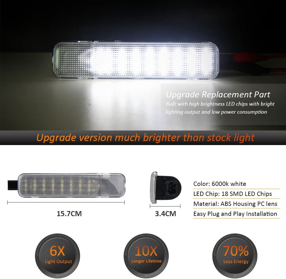 LED Interior Door Panel Light Courtesy Lamp Compatible with Silverado Suburban 1500 2500 Tahoe Avalanche GMC Sierra Yukon Escalade Hum-mer H2, Footwell Step Lights Pack of 2 - Delicate Leather