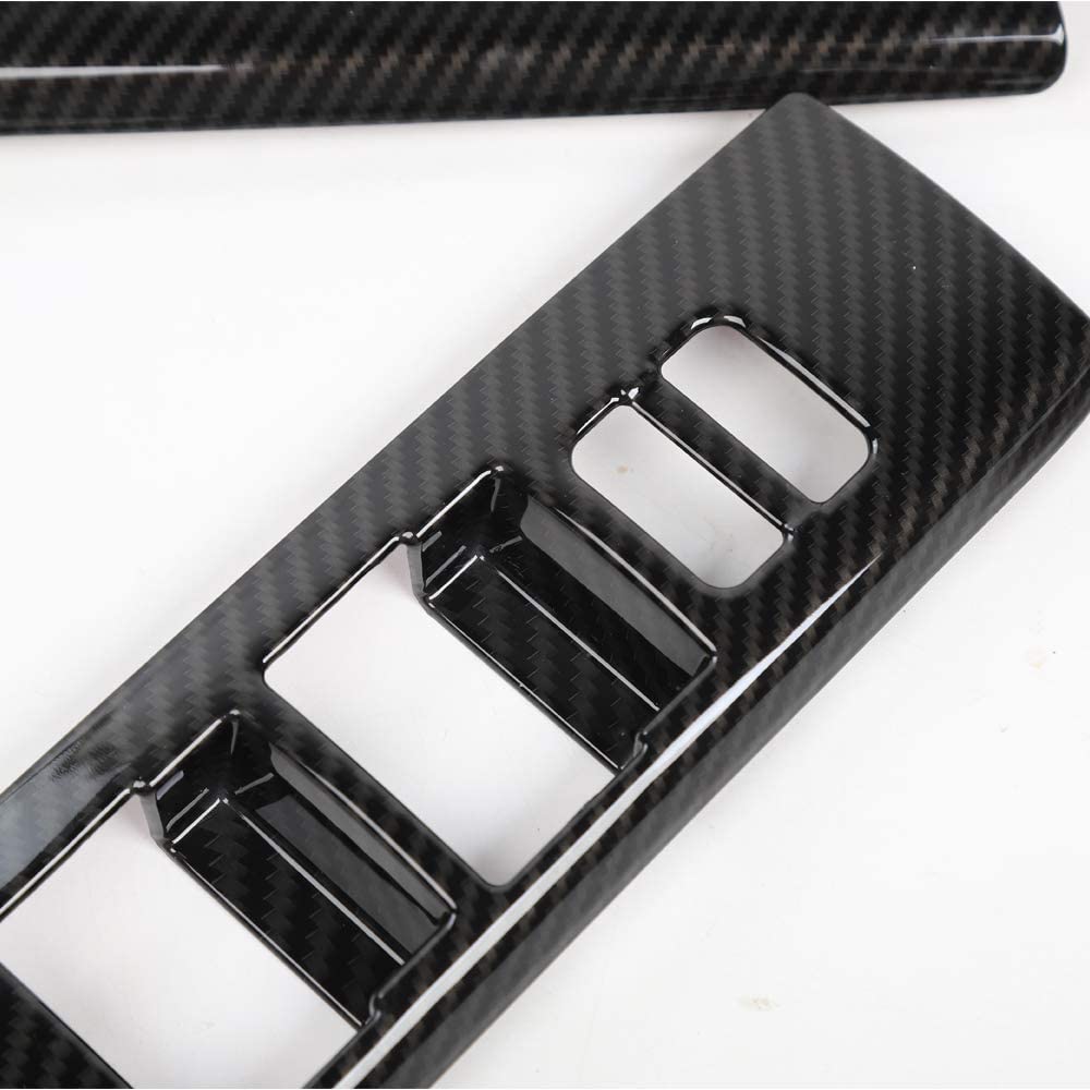 4runner Window Lift Switch Decoration Trim fit 4runner SUV 2010-2019 NOT Fit Right Hand Drive(Carbon Fiber Grain) - Delicate Leather