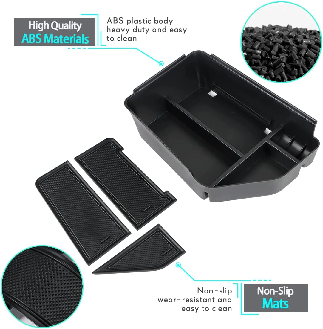 Center Console Organizer Tray for 2022 Kia EV6 Accessories Armrest Box Tray Organizer Insert Secondary Storage Box for EV6 2022 - Delicate Leather