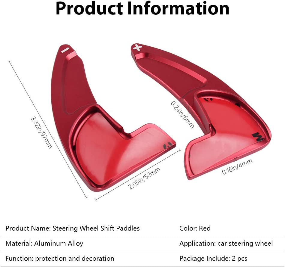2Pcs Steering Wheel Shift Paddles Metal Shift Paddle Blade Steering Paddle Shifter Extension Interior Cover Trim Decoration Accessory for Grand Cherokee 2014 2015 2016 2017 2018 2019 2020 - Delicate Leather