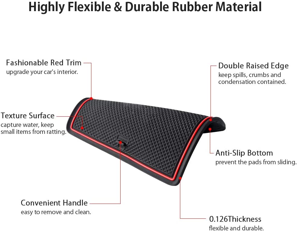Jeep Grand Cherokee Interior Trim 15Pcs Door and Center Console Liner Mats Anti-Slip Car Slot Mats Cup Holder Inserts Auto Interior Anti-Dust Mats for Jeep Grand Cherokee 2016-2021 - Delicate Leather