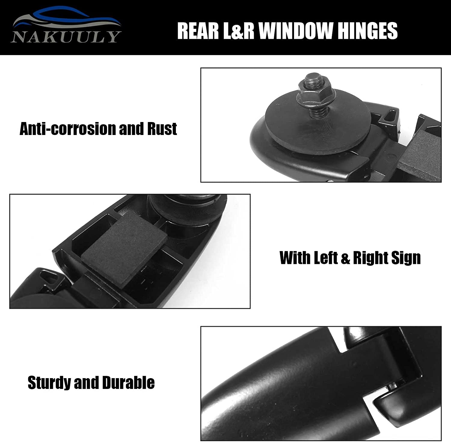 Liftgate Window Hinges 926-132 Compatible with Ford Explorer 1998-2001, Mercury Mountaineer 1998-2001 Replaces # 1L2Z-98420A68-AA Pair Of Rear Left & Right Tailgate Hatch Rear Window Glass Hinge - Delicate Leather