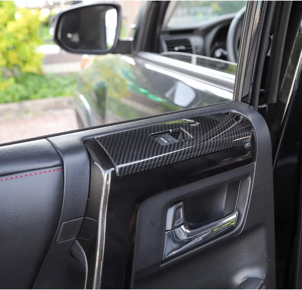4runner Window Lift Switch Decoration Trim fit 4runner SUV 2010-2019 NOT Fit Right Hand Drive(Carbon Fiber Grain) - Delicate Leather