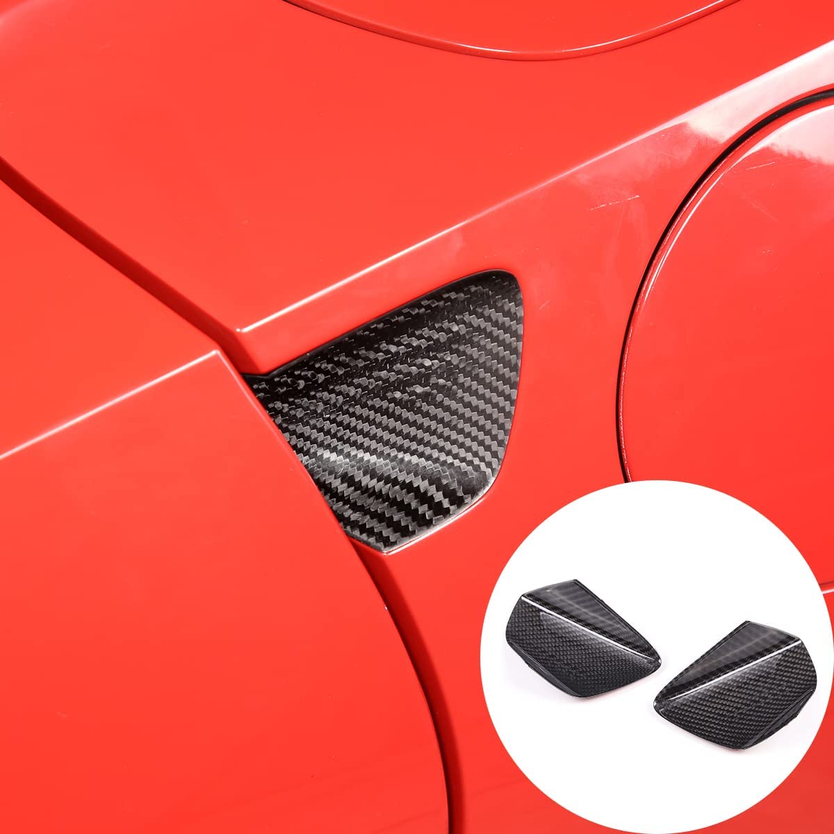 Real Carbon Fiber Car Door Handle Door Bowl Cover Compatible for C7 2014 2015 2016 2017 2018 2019 Car Outdoor Safety Decoration Cover Trim Exterior Accessories - Delicate Leather