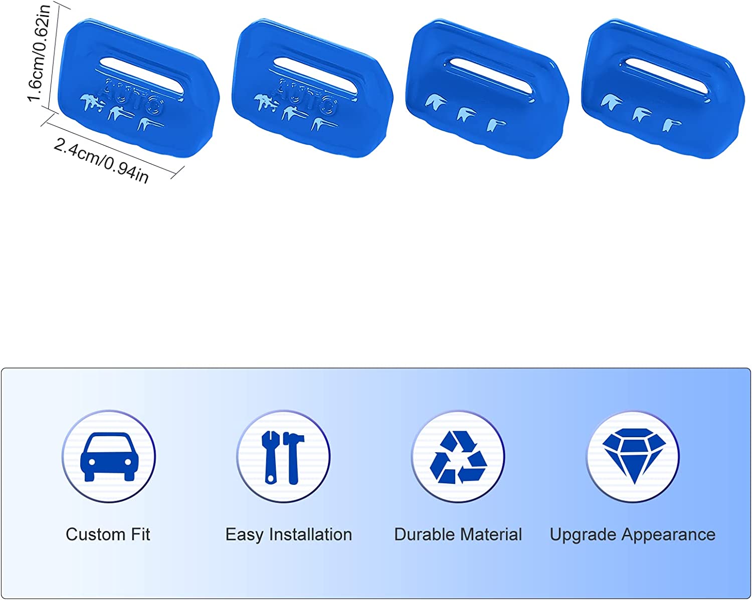 4PCS Car Window Switch Button Cover Trim Interior Accessories Compatible with Wrangler JL JLU Gladiator JT 2018-2021 (Dark Blue) - Delicate Leather