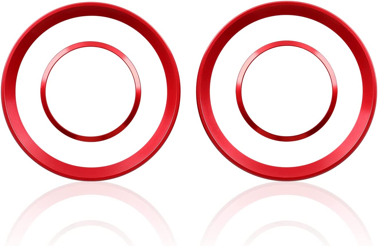 PCS Car Air Vent Frame Trim AC Sticker Decals Aluminum Alloy Compatible with Giulia 2017 2018 2019 Accessories (Rear) -- Stelvio NOT FIT - Delicate Leather