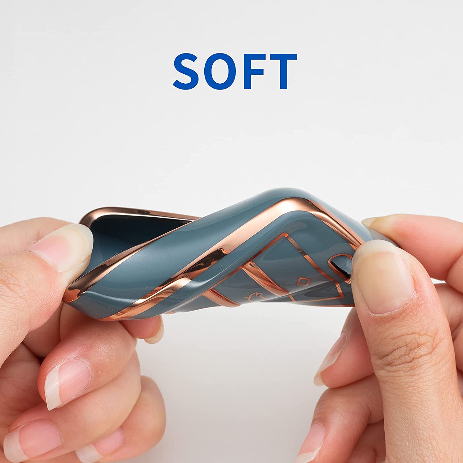 Key Fob Cover for BMW, Key Fob Case for BMW 1 3 4 5 6 7 Series X3 X4 M5 M6 GT3 GT5 Remote Control Key Premium Soft TPU Anti-dust Full Protection - Delicate Leather