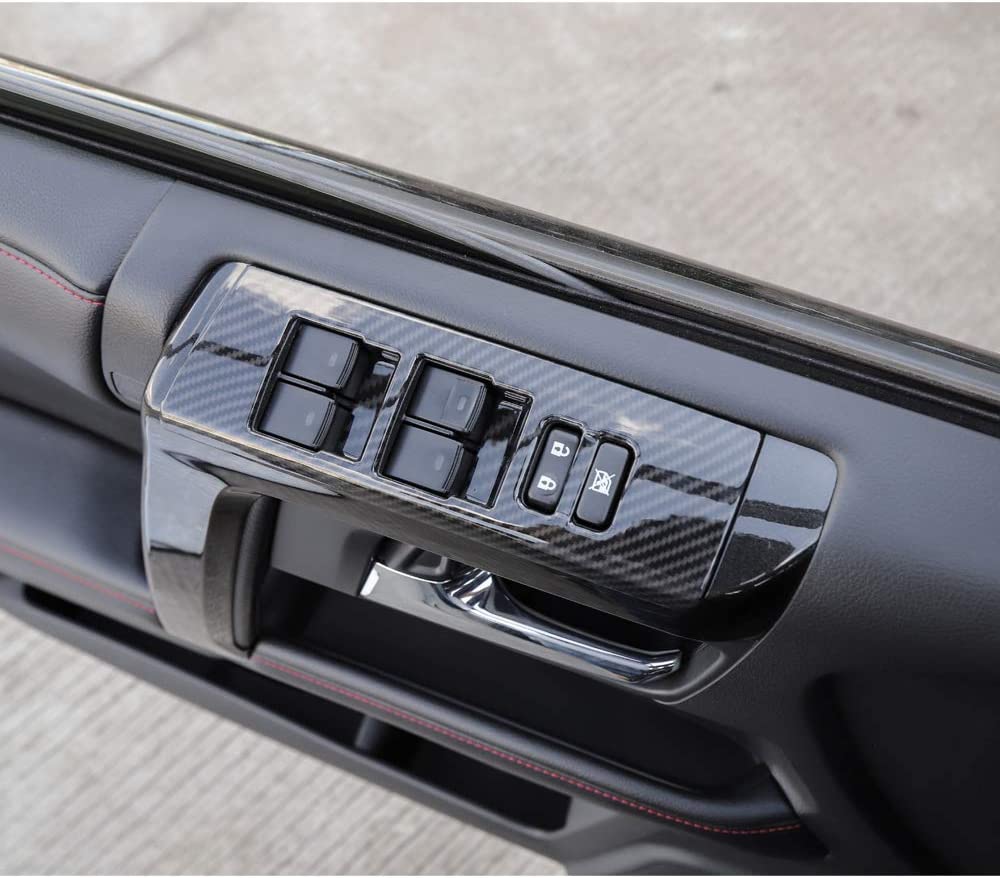 4runner Window Lift Switch Decoration Trim fit 4runner SUV 2010-2019 NOT Fit Right Hand Drive(Carbon Fiber Grain) - Delicate Leather