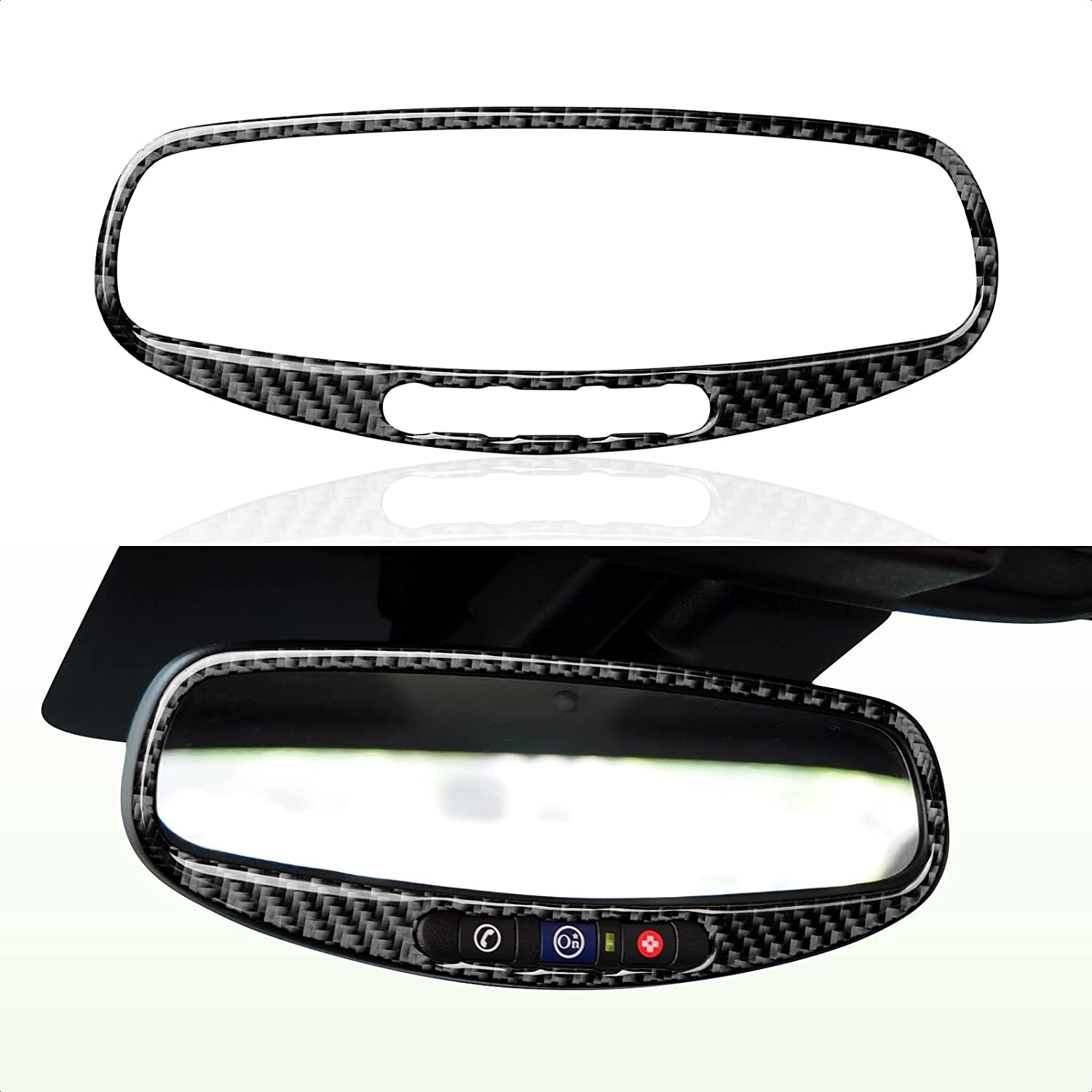 Car Sticker Decal Carbon Fiber Rear View Mirror Interior Trim Cover for Camaro 2010 2011 2012 2013 2014 2015 Accessories
