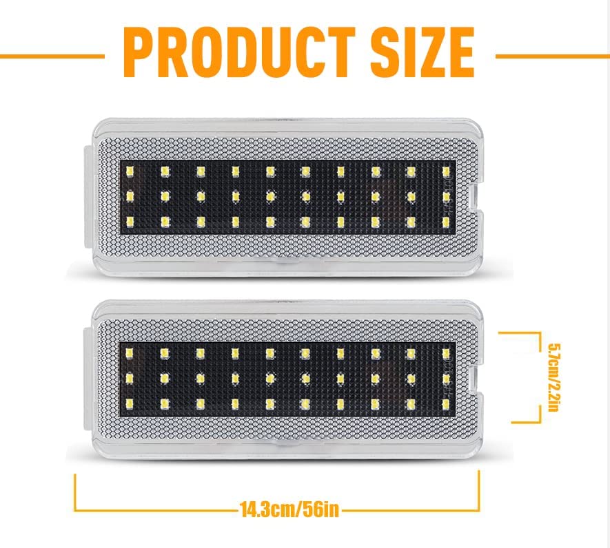 LED Interior Door Lights Courtesy Door Light Assembly Front or Rear Door Reflectors Panel Lights Lamp Compatible with Ford 1999-2007 F250 F350 F450 F550 Super Duty& 2000-2005 Excursion - Delicate Leather