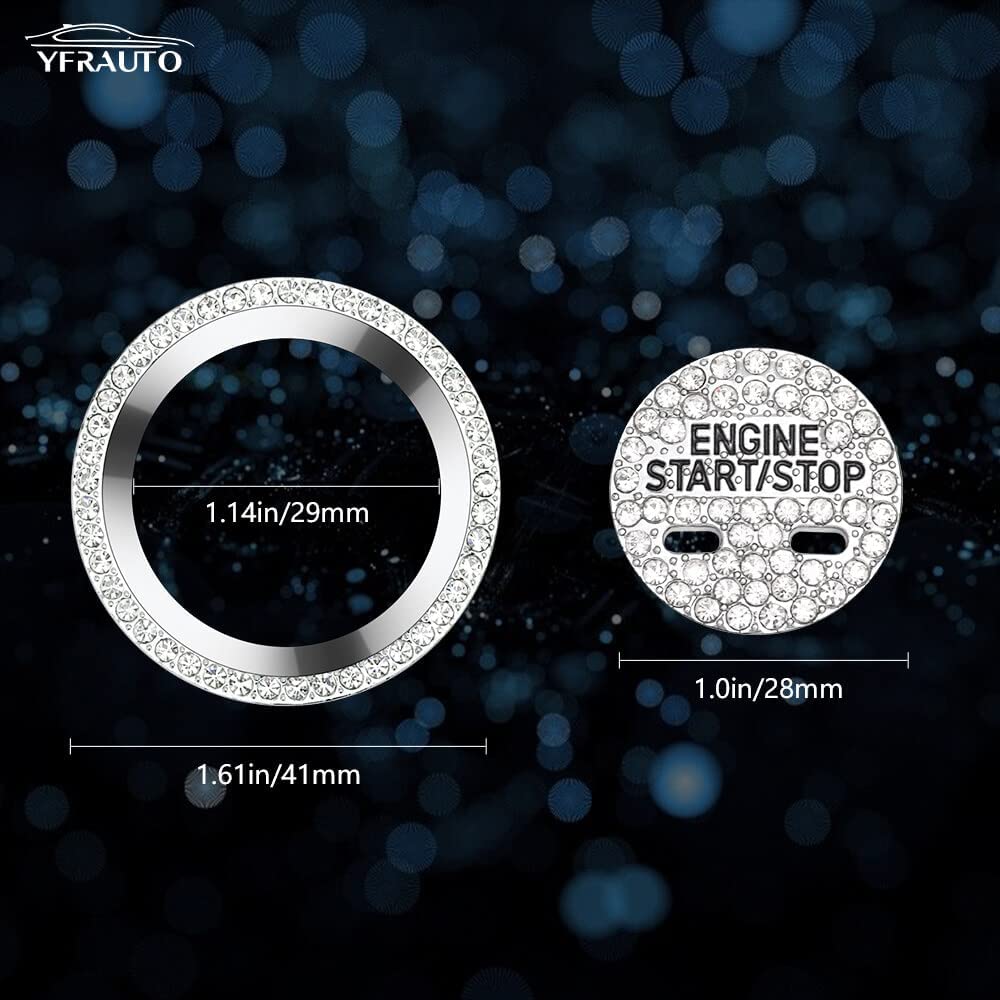 Engine Start Stop Covers for Bling Equinox Accessories Malibu Impala Tahoe Traverse Trax Interior Accessory Button Cover Stickers 2Pcs - Delicate Leather