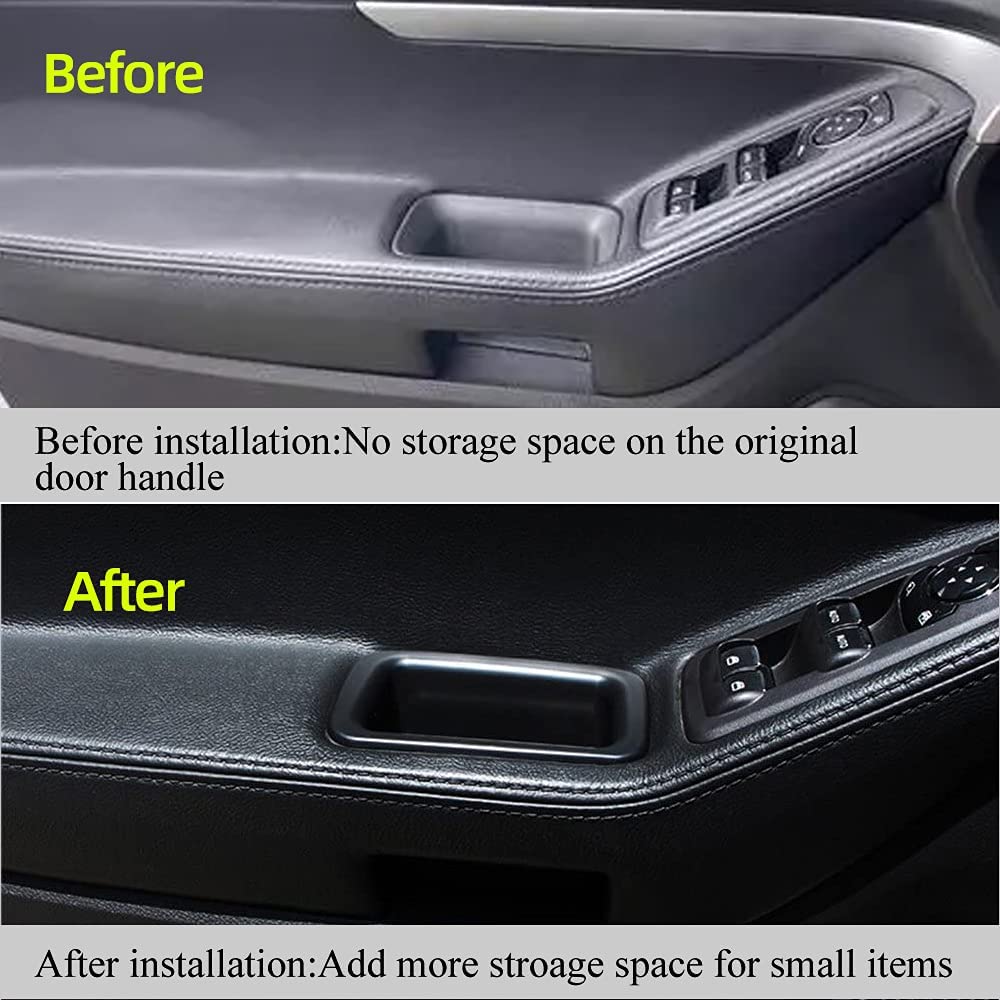 Front Row Door Side Storage Box Compatible with Ford Explorer 2011 2012 2013 2014 2015 Armrest Phone Container Door Organizer Handle Pocket ABS Tray Insert Glove Pallet… - Delicate Leather