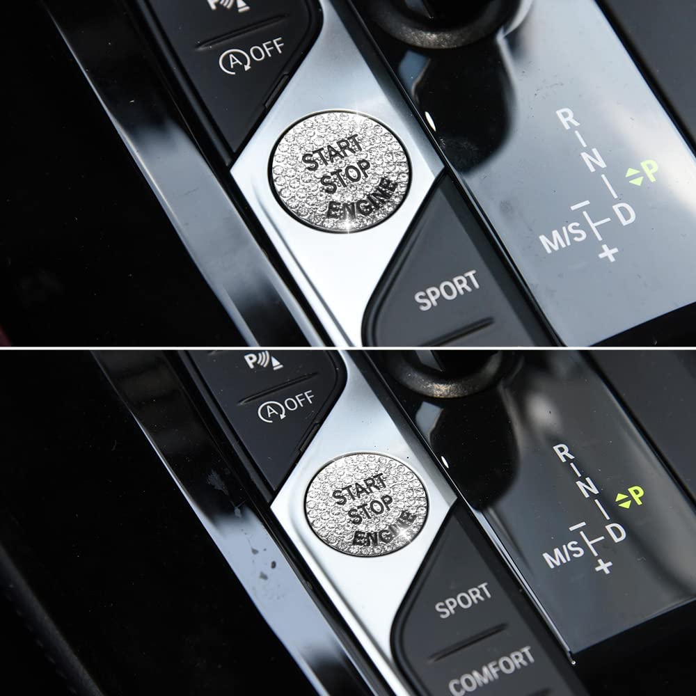 Accessories Bling 2022 2021 2020 3 Series X3 X4 X5 X6 X7 Z4 4 Series Ignition Button Cover Sticker Glitter Car Interior Decoration Trims Metal Decal - Delicate Leather