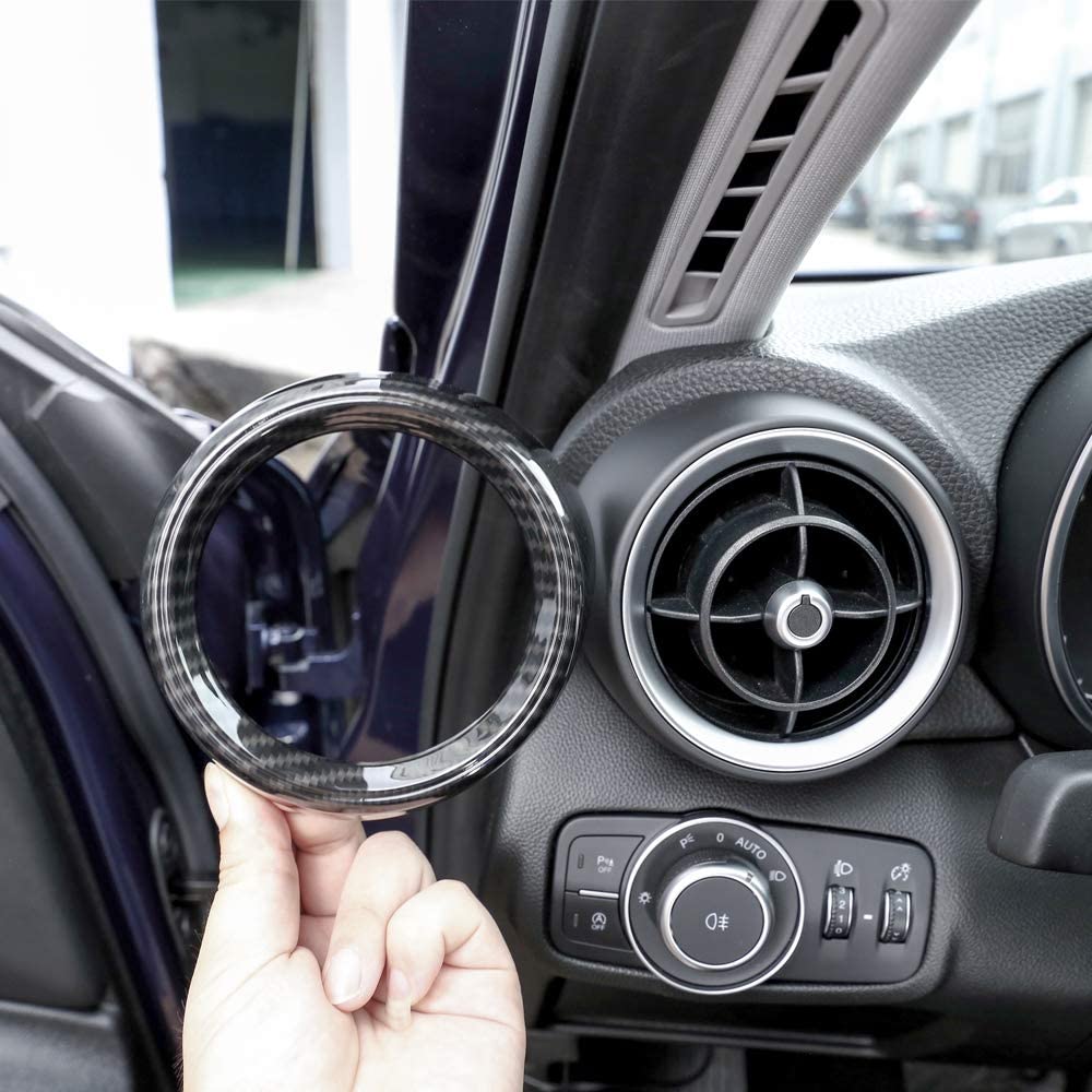 Alfa Romeo Giulia 2017 2018 Carbon Fiber Style ABS Plastic Front Side Air Conditioning Cover Frame Trim - Delicate Leather