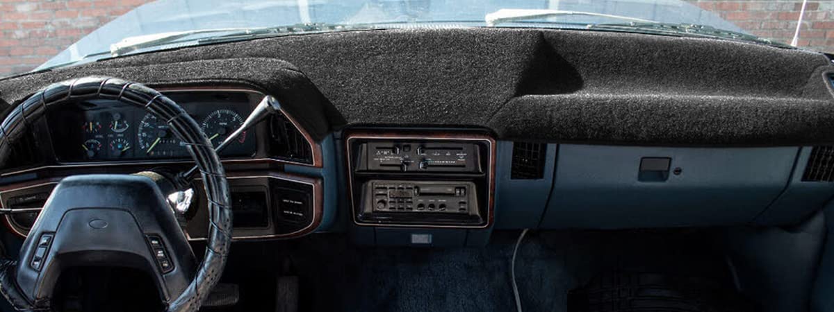 Dashboard Cover Dash Cover Mat Fit for 1987 1988 1989 1990 1991 F150 F250 F350 Pickup Truck (Black) J132 - Delicate Leather