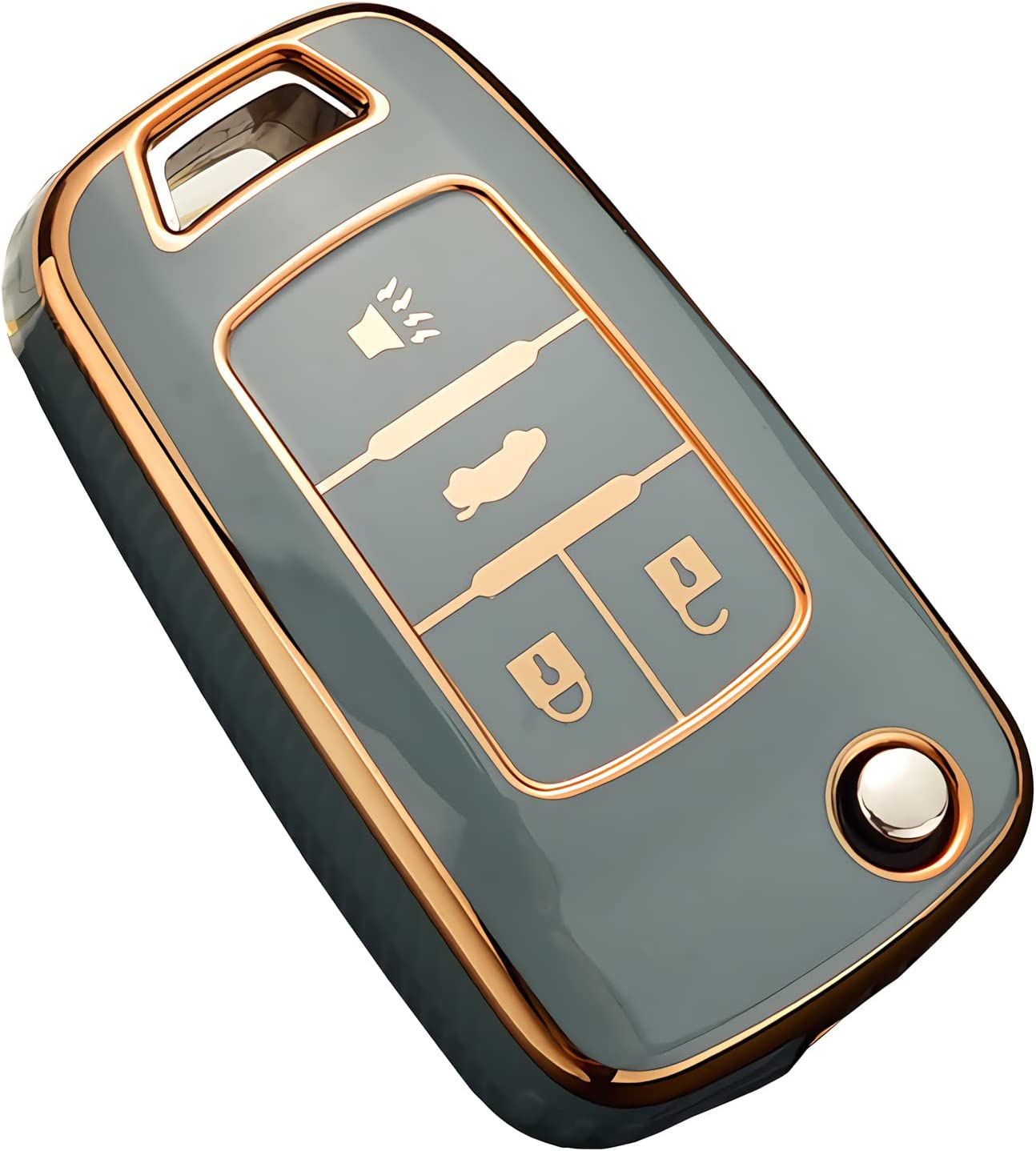 Key Fob Cover, Premium TPU Full Protection Key Fob Case for Equinox Camaro Cruze Malibu Sonic Buick Terrain