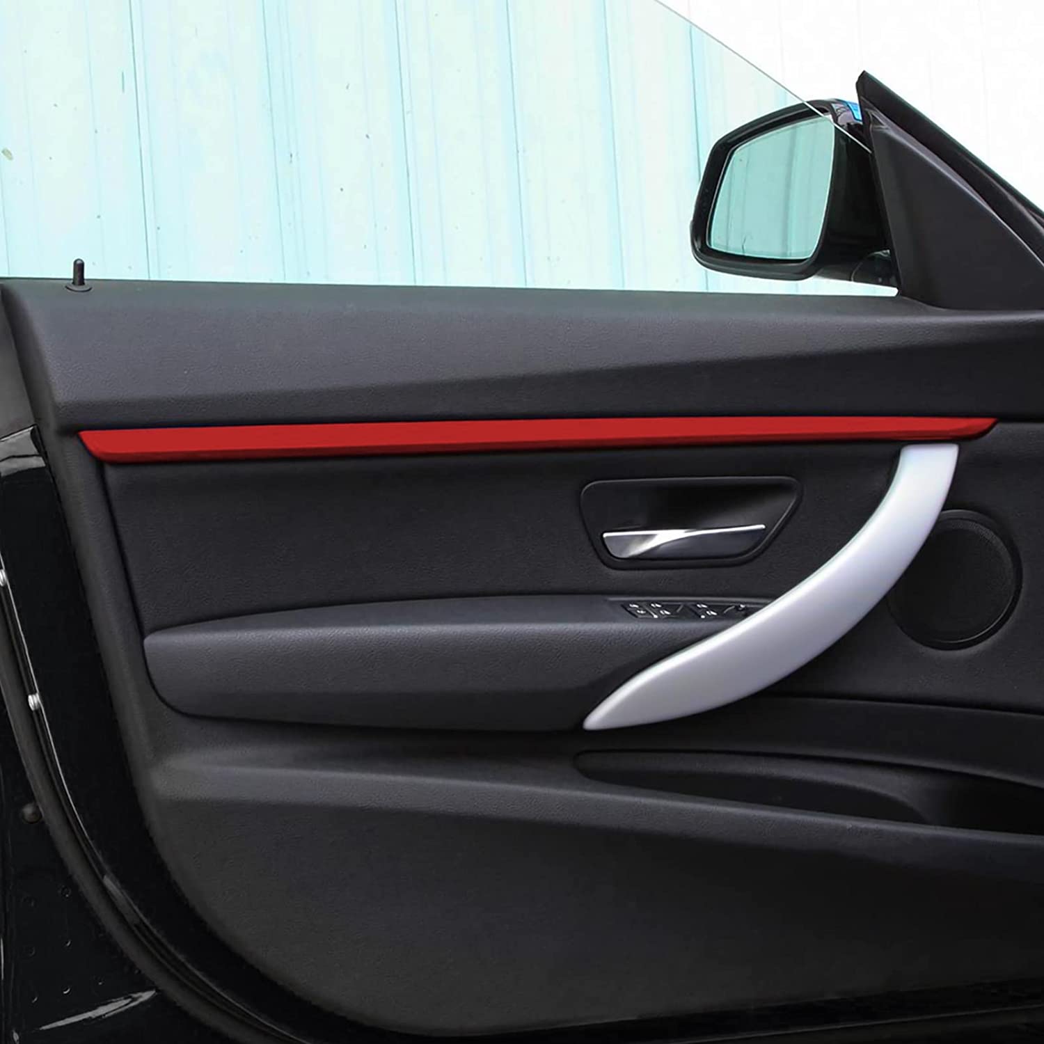4PCS Car Door Decoration Strips Sticker ABS Decal Trim Cover Compatible with F34 3GT 2013 2014 2015 2016 2017 2018 2019 2020 Accessories -- ONLY for F34 - Delicate Leather