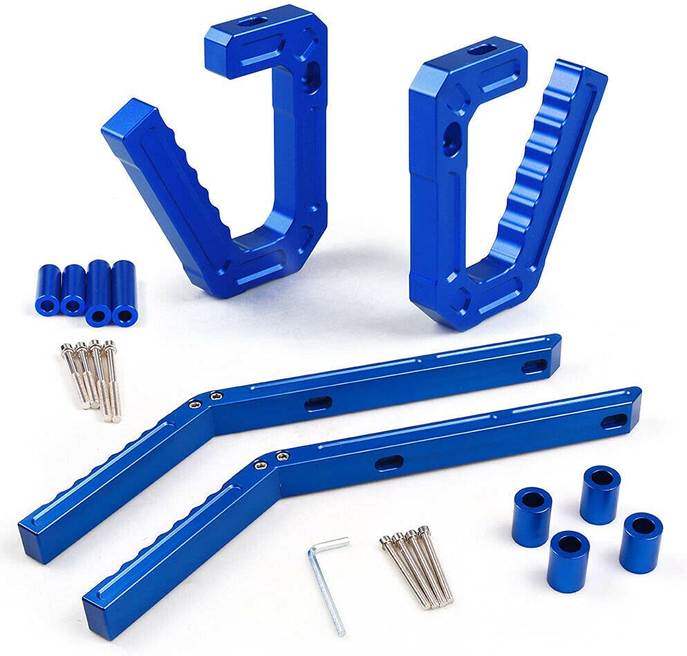 Aluminum Front & Rear Handles Grab Grab Bar Handle Kit Compatible with 2007 - 2018 Wrangler JK - Delicate Leather